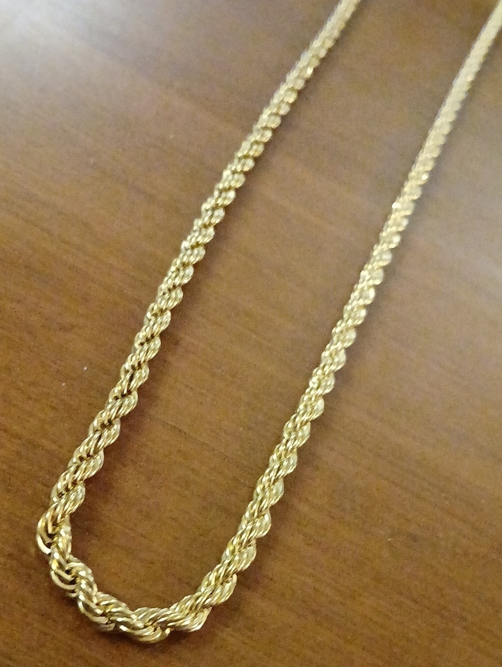 Gold Tone Rope Chain Fashion Necklace - Women's Jewelry
